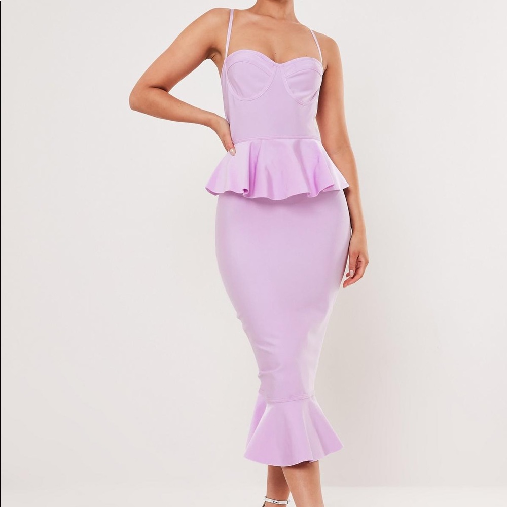 Missguided peplum midi dress